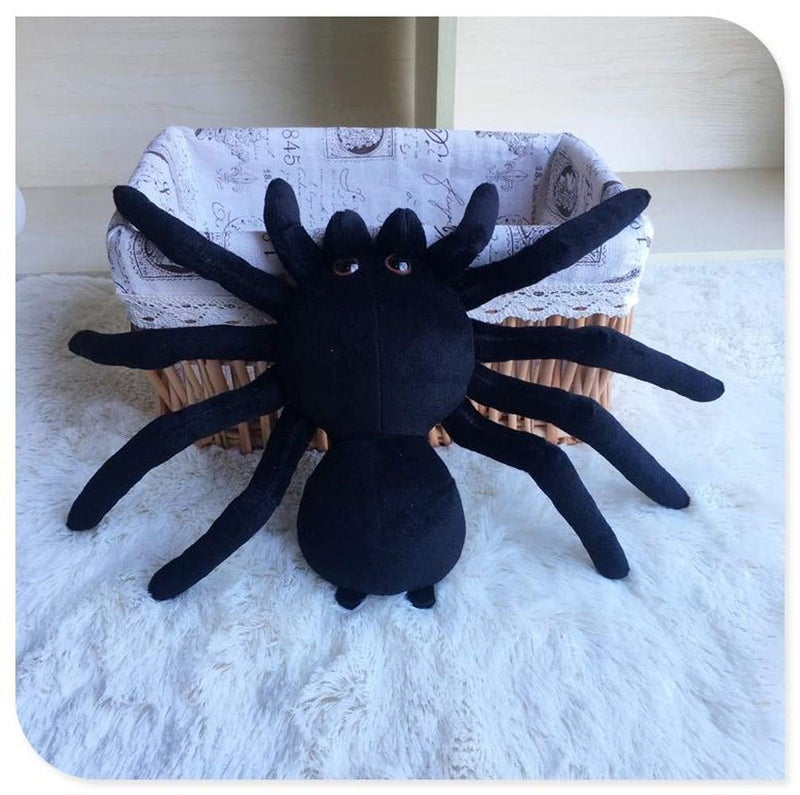 TAMMYFLYFLY Black Spider Plush, 9 Inch Collectible Decorative Big Eyes Tarantula Stuffed Toy Soft Take A Long Plushie Pillow Squishes Washable Cushy Mini Doll - Image 2